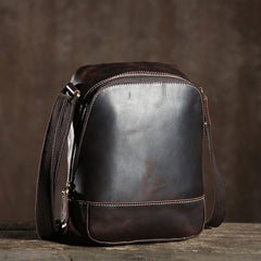 Handmade Leather Mens Cool Small Shoulder Bag Messenger Bag Chest Bag Bike Bag Cycling Bag for men