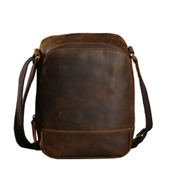 Handmade Leather Mens Cool Small Shoulder Bag Messenger Bag Chest Bag Bike Bag Cycling Bag for men