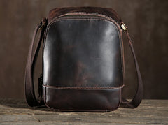 Handmade Leather Mens Cool Small Shoulder Bag Messenger Bag Chest Bag Bike Bag Cycling Bag for men