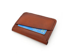 Handmade Leather Mens Front Pocket Wallet Card Wallets Small Change Wallets for Men - iwalletsmen