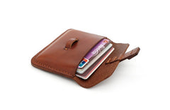 Handmade Leather Mens Front Pocket Wallet Card Wallets Small Change Wallets for Men - iwalletsmen