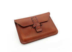 Handmade Leather Mens Front Pocket Wallet Card Wallets Small Change Wallets for Men - iwalletsmen
