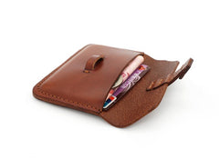 Handmade Leather Mens Front Pocket Wallet Card Wallets Small Change Wallets for Men - iwalletsmen