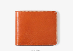 Handmade Leather Mens Slim Cool billfold Leather Wallet Men Small Wallets Bifold for Men