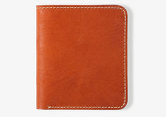 Handmade Leather Mens Slim Cool billfold Leather Wallet Men Small Wallets Bifold for Men