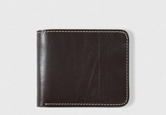 Handmade Leather Mens Slim Cool billfold Leather Wallet Men Small Wallets Bifold for Men