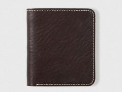 Handmade Leather Mens Slim Cool billfold Leather Wallet Men Small Wallets Bifold for Men