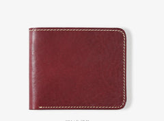 Handmade Leather Mens Slim Cool billfold Leather Wallet Men Small Wallets Bifold for Men