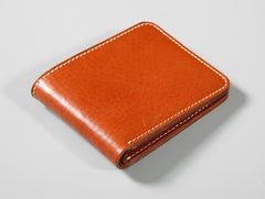 Handmade Leather Mens Slim Cool billfold Leather Wallet Men Small Wallets Bifold for Men