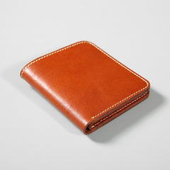 Handmade Leather Mens Slim Cool billfold Leather Wallet Men Small Wallets Bifold for Men