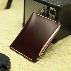 Handmade Leather Mens Slim Front Pocket Wallet Leather Small Wallets  for Men - iwalletsmen
