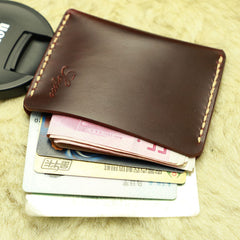Handmade Leather Mens Slim Front Pocket Wallet Leather Small Wallets  for Men - iwalletsmen