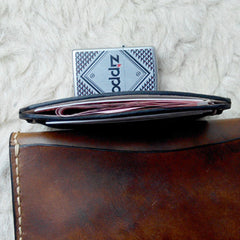 Handmade Leather Mens Slim Front Pocket Wallets Leather Card Wallets for Men - iwalletsmen