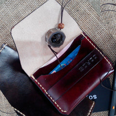 Handmade Leather Mens Slim Small Wallet Leather Card Wallets for Men - iwalletsmen