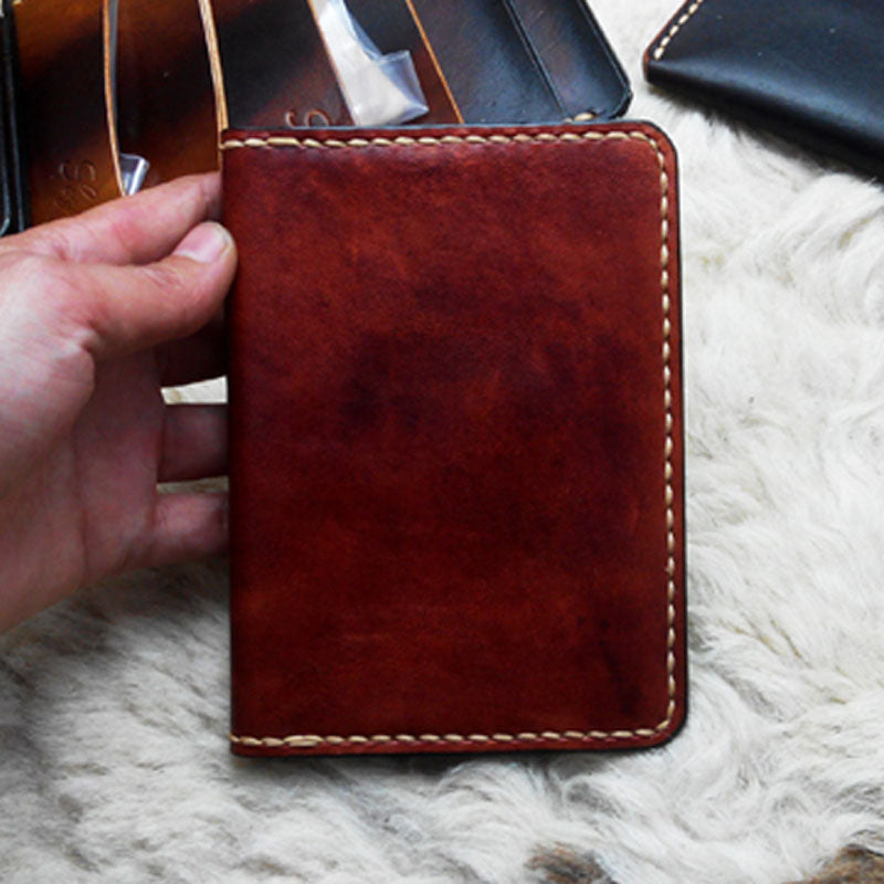 Handmade Leather Mens Small Passport Wallets Travel Wallets for Men - iwalletsmen