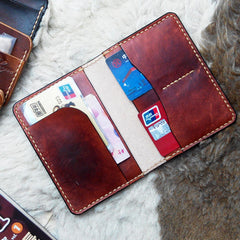Handmade Leather Mens Small Passport Wallets Travel Wallets for Men - iwalletsmen