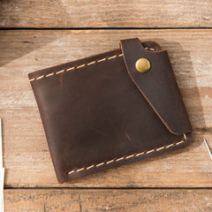 Handmade Leather Mens Small Wallets Bifold Slim Front Pocket Wallet for Men - iwalletsmen
