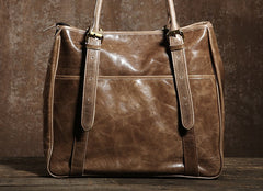 Handmade Leather Mens Tote Bag Cool Handbag Shoulder Bag Work Bag Laptop Bag for Men