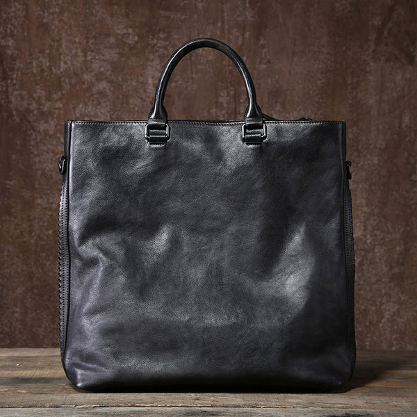 Handmade Leather Mens Tote Bag Cool Messenger Bag Tote Bag Handbag Shoulder Bag for men