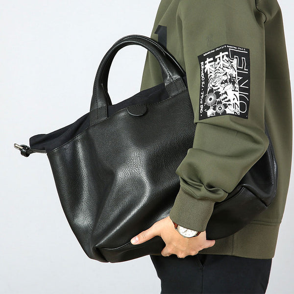 Handmade Leather Mens Tote Bag Cool Messenger Bag Tote Bag Handbag Shoulder Bag for men