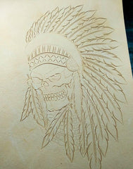 Handmade Leather Skull Indian Mens Chain Wallet Biker Wallet Cool Leather Wallet Long Tooled Wallets for Men