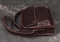 Handmade Leather Small Messenger Bag Shoulder Bag For Men - iwalletsmen