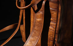 Handmade Leather Vintage Brown Mens Cool Leather Backpack Travel Bag for men