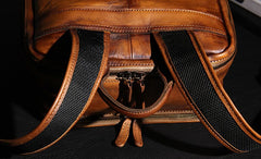 Handmade Leather Vintage Brown Mens Cool Leather Backpack Travel Bag for men