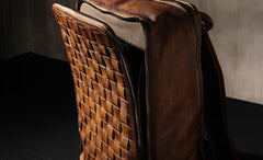 Handmade Leather Vintage Brown Mens Cool Leather Backpack Travel Bag for men