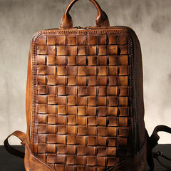 Handmade Leather Vintage Brown Mens Cool Leather Backpack Travel Bag for men