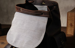 Handmade Leather Vintage Coffee Mens Cool Leather Backpack Travel Bag for men