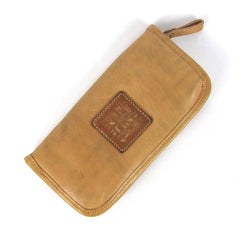Handmade Mens Black Long Wallet Brown Cool Zipper Long Wallet Clutch Wallet For Men - iwalletsmen