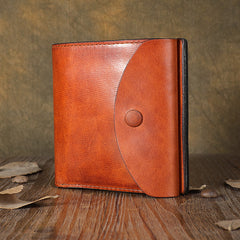 Handmade Mens Cool Black billfold Leather Wallet Men Trifold Brown Card Wallets for Men - iwalletsmen