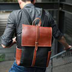 Handmade Mens Leather Backpacks Cool Travel Backpacks Laptop Backpack for men - iwalletsmen