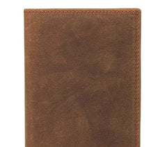 Vintage Mens Leather Small Slim Passport Wallets Bifold Long Wallet For Men - iwalletsmen