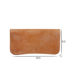 Handmade Mens Brown Leather Long Wallet Bifold Long Wallet Brown Card Wallet For Men - iwalletsmen