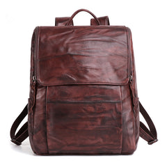 Handmade Cool Leather Men's Backpack Travel Backpack 14inch Computer Backpack For Men - iwalletsmen