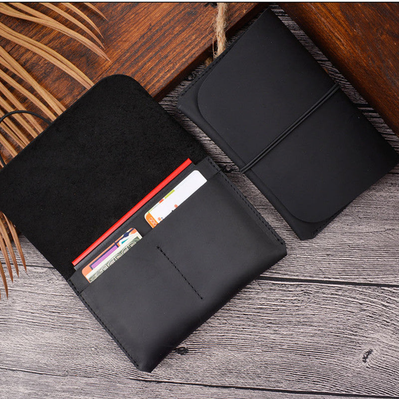 Vintage Brown Leather Men's Passport Wallet Black Travel Wallet Card Wallet For Men - iwalletsmen