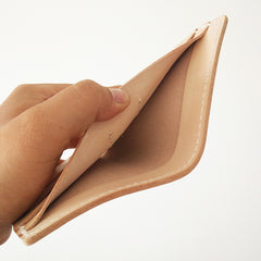 Handmade Vertical Mens Leather Beige billfold Small Wallet Cool Small Slim Bifold Wallets for Men - iwalletsmen