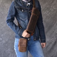 Handmade Vintage Leather Fanny Pack Mens Waist Bag Hip Pack Belt Bag for Men