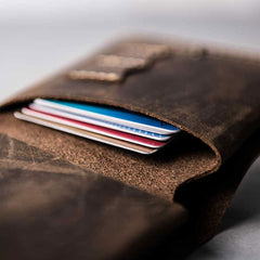 Handmade Vintage Leather Men Small Bifold Wallet Wallet for Men - iwalletsmen