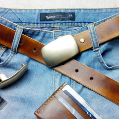 Handmade Vintage Leather Mens Belt Leather Belt for Men - iwalletsmen