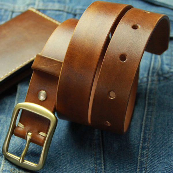 Handmade Vintage Leather Mens Belt Leather Belt for Men - iwalletsmen