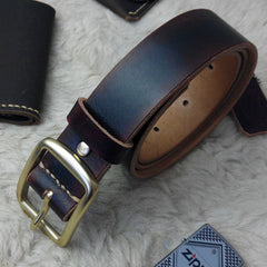 Handmade Vintage Leather Mens Belt Men Leather Belt for Men - iwalletsmen
