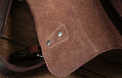 Handmade Vintage Leather Mens Cool Shoulder Bag Messenger Bag Chest Bag Bike Bag Cycling Bag for men