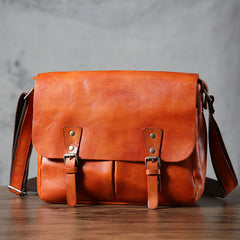 Handmade Vintage Leather Mens Cool Shoulder Bag Messenger Bag Chest Bag Bike Bag Cycling Bag for men