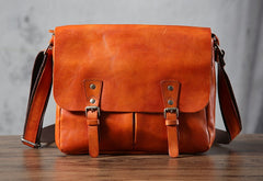 Handmade Vintage Leather Mens Cool Shoulder Bag Messenger Bag Chest Bag Bike Bag Cycling Bag for men