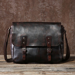 Handmade Vintage Leather Mens Cool Shoulder Bag Messenger Bag Chest Bag Bike Bag Cycling Bag for men