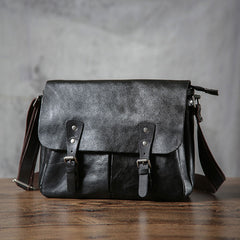 Handmade Vintage Leather Mens Cool Shoulder Bag Messenger Bag Chest Bag Bike Bag Cycling Bag for men
