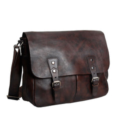 Handmade Vintage Leather Mens Cool Shoulder Bag Messenger Bag Chest Bag Bike Bag Cycling Bag for men